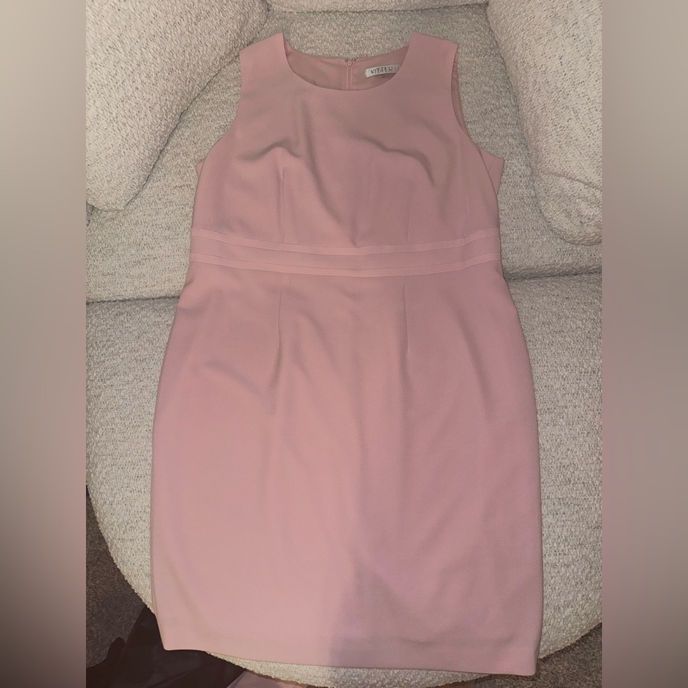 Kasper Pink Sleeveless Dress size 16 W Crepe Fully Lined Gorgeous! (Half a Suit)